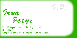 irma petyi business card